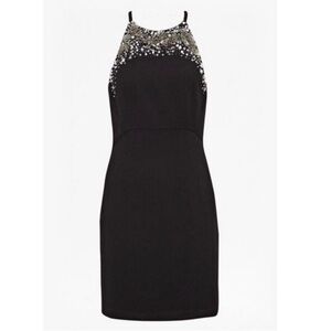 French Connection Dress New Moon Beaded sz 6 Women’s Black Sleeveless Sequins